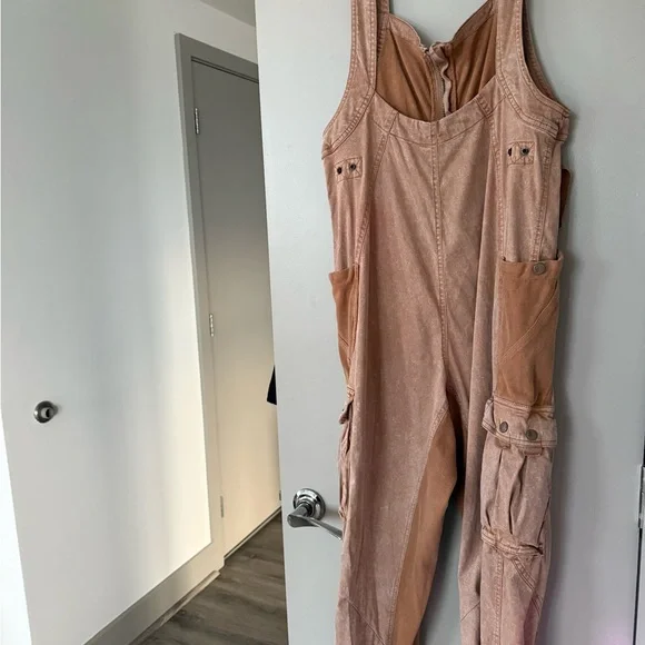 Free people Fast Track Onesie Beige Cream Size Medium - Picture 6 of 6